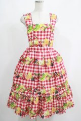 Melody BasKet / Fruits BasKetサロペットスカート  レッド H-25-05-22-004-LO-SK-KB-ZH