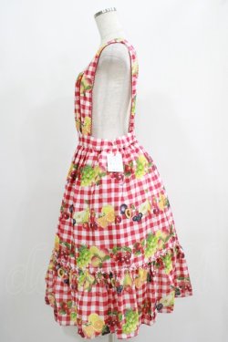 画像2: Melody BasKet / Fruits BasKetサロペットスカート  レッド H-25-05-22-004-LO-SK-KB-ZH