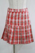 Candy Stripper / CHECK PLEATS MINI SKIRT S レッド H-25-05-22-035-PU-SK-KB-ZH