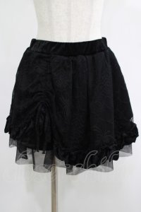 Qutie Frash / 蜘蛛チュールフリルスカート  黒 H-25-05-22-036-QU-SK-KB-ZH