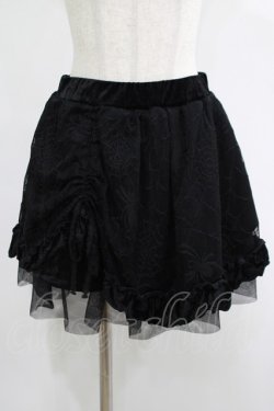 画像1: Qutie Frash / 蜘蛛チュールフリルスカート  黒 H-25-05-22-036-QU-SK-KB-ZH