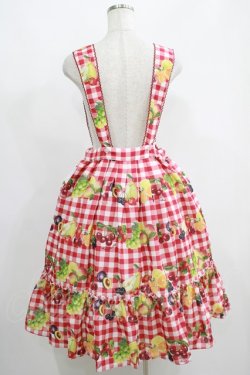 画像3: Melody BasKet / Fruits BasKetサロペットスカート  レッド H-25-05-22-004-LO-SK-KB-ZH