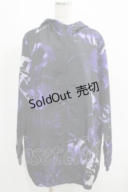 画像1: NieR Clothing / 総柄ZIPブルゾンパーカー  黒×紫 H-25-05-22-038-PU-TO-KB-ZT302