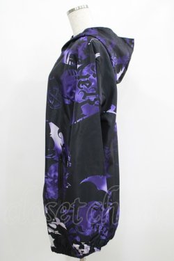 画像2: NieR Clothing / 総柄ZIPブルゾンパーカー  黒×紫 H-25-05-22-038-PU-TO-KB-ZH
