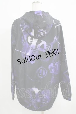 画像3: NieR Clothing / 総柄ZIPブルゾンパーカー  黒×紫 H-25-05-22-038-PU-TO-KB-ZT302