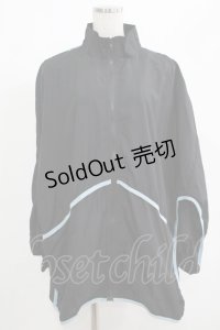 NieR Clothing / ZIPブルゾン  黒×サックス H-25-05-22-040-PU-JA-KB-ZH