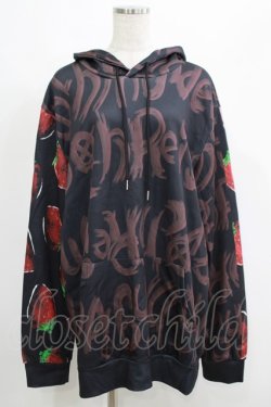 画像1: NieR Clothing / 総柄プルパーカー  黒 H-25-05-22-041-PU-TO-KB-ZH