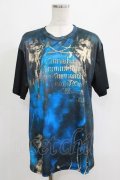 anonenone / プリントTシャツ XL ブルー H-25-05-22-043-PU-TO-KB-ZH