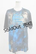 anonenone / プリントTシャツ XL ブルー H-25-05-22-043-PU-TO-KB-ZH