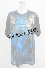 anonenone / プリントTシャツ XL ブルー H-25-05-22-043-PU-TO-KB-ZH