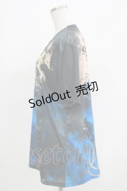 画像2: anonenone / プリントTシャツ XL ブルー H-25-05-22-043-PU-TO-KB-ZH