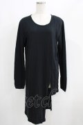 MiDiom / One Side Long Cut&Sewn  ブラック H-25-05-22-044-PU-TO-KB-ZH