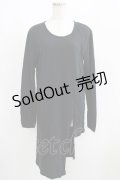 MiDiom / One Side Long Cut&Sewn  ブラック H-25-05-22-044-PU-TO-KB-ZH