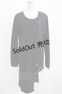 MiDiom / One Side Long Cut&Sewn  ブラック H-25-05-22-044-PU-TO-KB-ZH