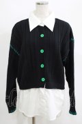 NieR Clothing / 切替シャツニット  シエル配色ブラック H-25-05-22-046-PU-TO-KB-ZH
