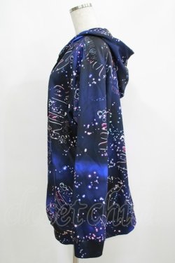 画像2: NieR Clothing / 総柄ZIPパーカー  青 H-25-05-22-047-PU-TO-KB-ZH