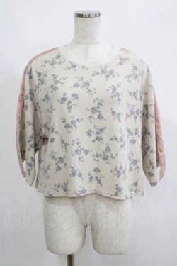 画像1: merry jenny / flowerワッフルtops  ピンクベージュ H-25-05-22-052-LO-TO-KB-ZH