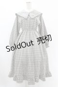 merry jenny / フリルカラーチェックワンピース  グリーン H-25-05-22-1028-LO-OP-KB-ZH