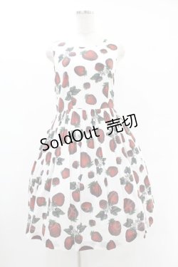 画像1: Q-pot. / ストロベリーフィールドスリーブレスドレス  白 H-25-05-22-1031-QP-OP-KB-ZH