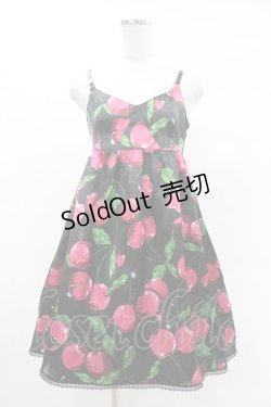 画像1: MILK / タランチェリースリップドレス  ブラック×ローズチェリー H-25-05-22-1034-ML-OP-KB-ZH
