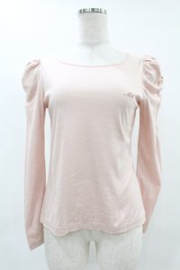 MILK / ラメロゴ刺繍カットソー  ピンク H-25-05-22-1049-ML-TO-KB-ZH
