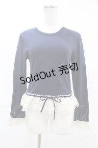 Jane Marple / トーションレースカットソー  ネイビー H-25-05-22-1053-JM-TO-KB-ZH