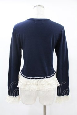 画像2: Jane Marple / トーションレースカットソー  ネイビー H-25-05-22-1053-JM-TO-KB-ZH
