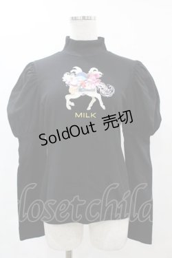 画像1: MILK / Kiki＆Lala Horse Riding パフTops  ブラック H-25-05-22-1056-ML-TO-KB-ZH