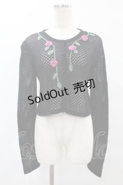 画像1: MILK / ローズニットカーデ【MILK×jouetie】  ブラック H-25-05-22-1057-ML-TO-KB-ZH
