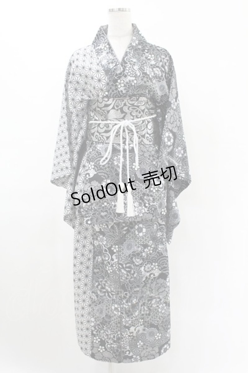 画像1: Qutie Frash / 2024 浴衣3点セット  ブラック H-25-05-22-1011-QU-OP-KB-ZH (1)