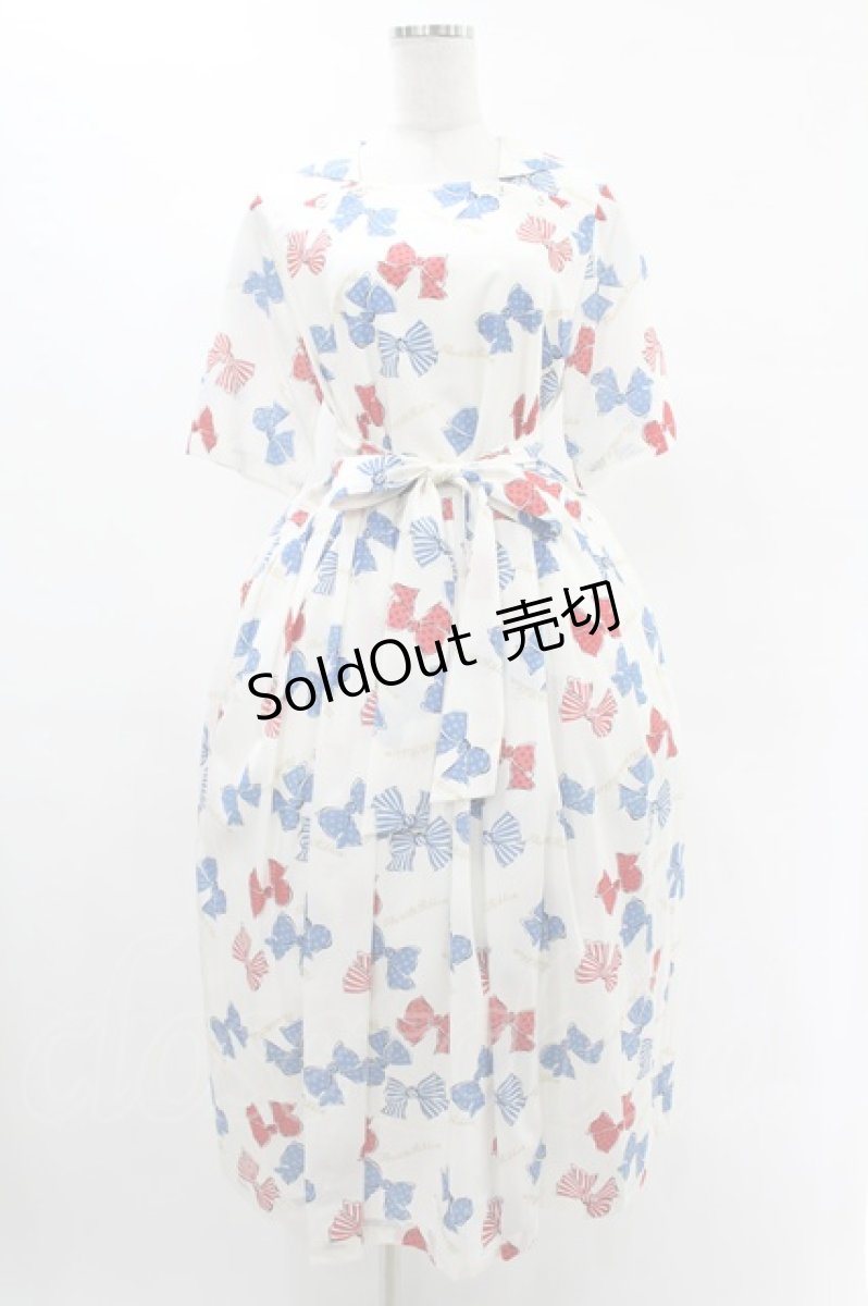 画像1: Jane Marple / Anniversary ribbonsマリンカラードレス M オフ H-25-05-22-1014-JM-OP-KB-ZH (1)