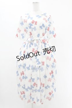 画像1: Jane Marple / Anniversary ribbonsマリンカラードレス M オフ H-25-05-22-1014-JM-OP-KB-ZH