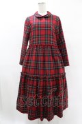 Jane Marple / Tartan checkティアードドレス M ロイヤル H-25-05-22-1018-JM-OP-KB-ZH
