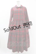 Jane Marple / Tartan checkティアードドレス M ロイヤル H-25-05-22-1018-JM-OP-KB-ZH