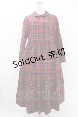 Jane Marple / Tartan checkティアードドレス M ロイヤル H-25-05-22-1018-JM-OP-KB-ZH