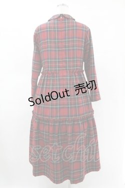 画像2: Jane Marple / Tartan checkティアードドレス M ロイヤル H-25-05-22-1018-JM-OP-KB-ZH