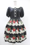 Leur Getter / Antique Lace Strawberry袖付きワンピース M ブラック H-25-05-22-1020-LU-OP-KB-ZH