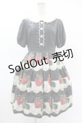 Leur Getter / Antique Lace Strawberry袖付きワンピース M ブラック H-25-05-22-1020-LU-OP-KB-ZH
