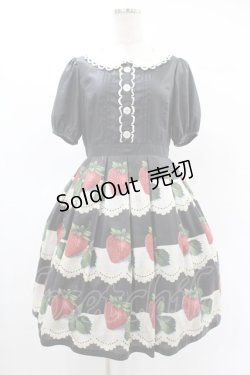 画像1: Leur Getter / Antique Lace Strawberry袖付きワンピース M ブラック H-25-05-22-1020-LU-OP-KB-ZH