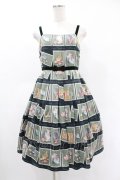 Emily Temple cute / Kitten Stamp Collectionキャミソールワンピース  グリーン H-25-05-22-1022-ET-OP-KB-ZH