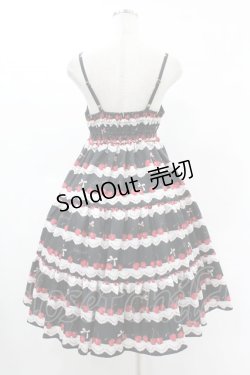 画像2: Shirley Temple / チェリースカラップレースプリントジャンパースカート  ブラック H-25-05-22-1023-ET-OP-KB-ZH