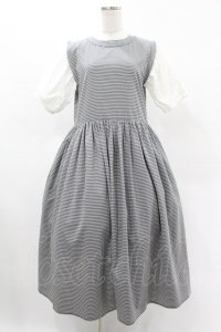 merry jenny / checkドッキングパフワンピース  ブラック H-25-05-22-1026-LO-OP-KB-ZH