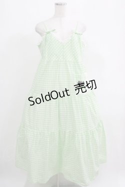 画像1: Katie / TERRIER PARADE sun dress FREE GREEN GINGHAM H-25-05-22-006-LO-OP-KB-ZH