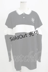 NieR Clothing / 襟付きプルオーバー  黒×白 H-25-05-22-055-PU-TO-KB-ZH