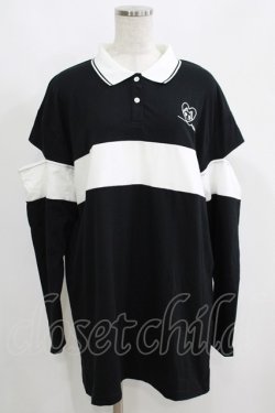画像1: NieR Clothing / 襟付きプルオーバー  黒×白 H-25-05-22-055-PU-TO-KB-ZH