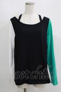 NieR Clothing / 配色切替カットソー  シエル配色 H-25-05-22-059-PU-TO-KB-ZH