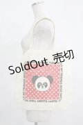 Candy Stripper / プリントトートバッグ  アイボリー×レッド H-25-05-22-068-PU-BG-KB-ZH