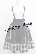 NieR Clothing / SUSPENDER×ベルト装飾付きブロッキングスカート  ブラック H-25-05-22-007-PU-SK-KB-ZH