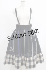 NieR Clothing / SUSPENDER×ベルト装飾付きブロッキングスカート  ブラック H-25-05-22-007-PU-SK-KB-ZH