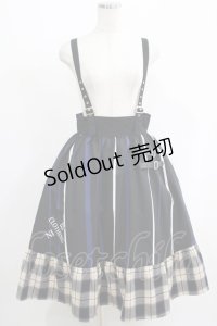 NieR Clothing / SUSPENDER×ベルト装飾付きブロッキングスカート  ブラック H-25-05-22-007-PU-SK-KB-ZH